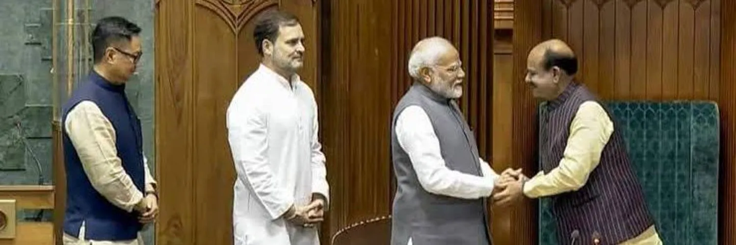 Lok Sabha Speaker Om Birla, Kiren Rijiju, Narendra Modi, Rahul Gandhi and others paying floral tributes to former Lok Sabha Speaker late Shri Rabi Ray on his birth anniversary in Central Hall, Samvidhan Sadan, Parliament House, New Delhi.