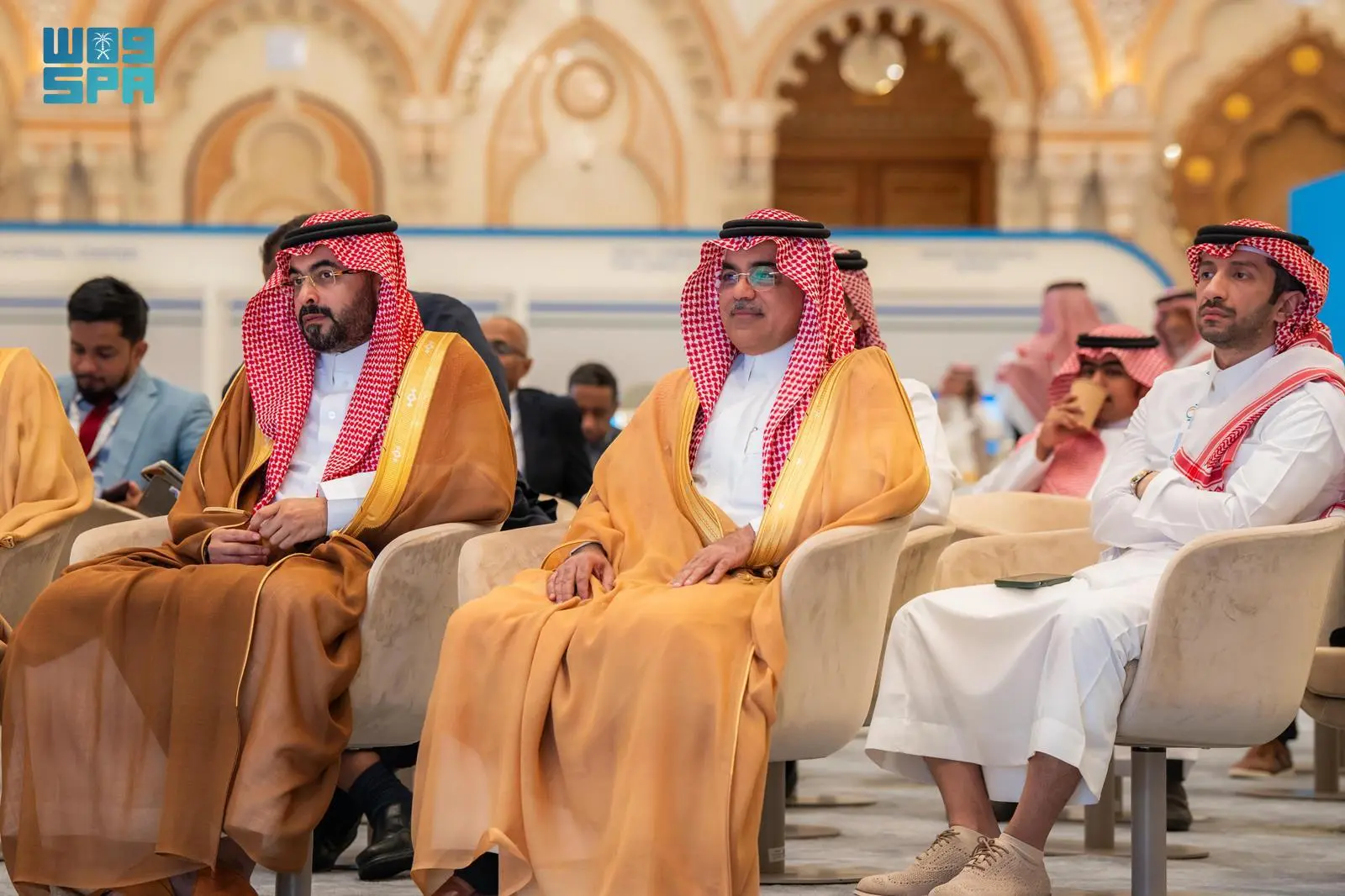 Saudi Assistant Minister of Industry Dr. Abdullah bin Ali Alahmari (center) attends the Youth Day session at UNIDO's 21st General Conference (GC21) in Riyadh, alongside other officials.